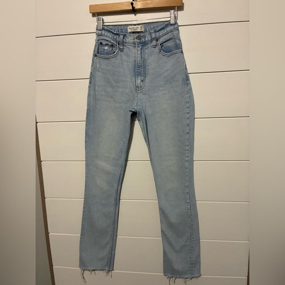 Abercrombie and fitch the 90s slim straight ultra high rise Sz 25/0L curve love - Picture 13 of 13